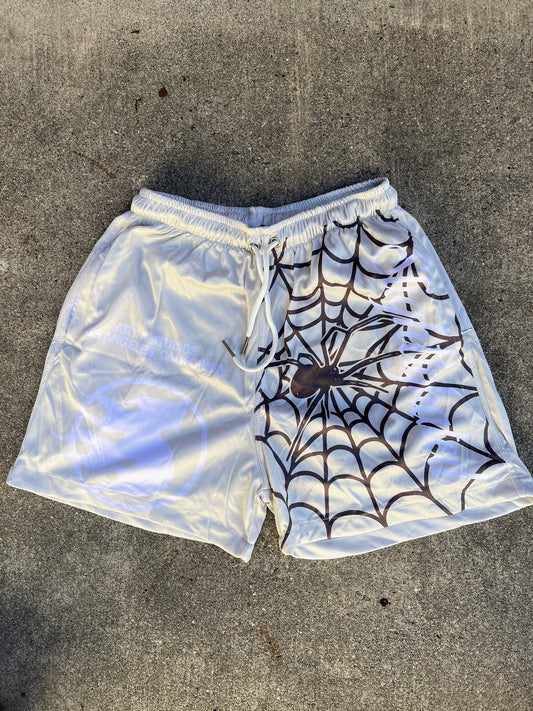 Cream Web Shorts